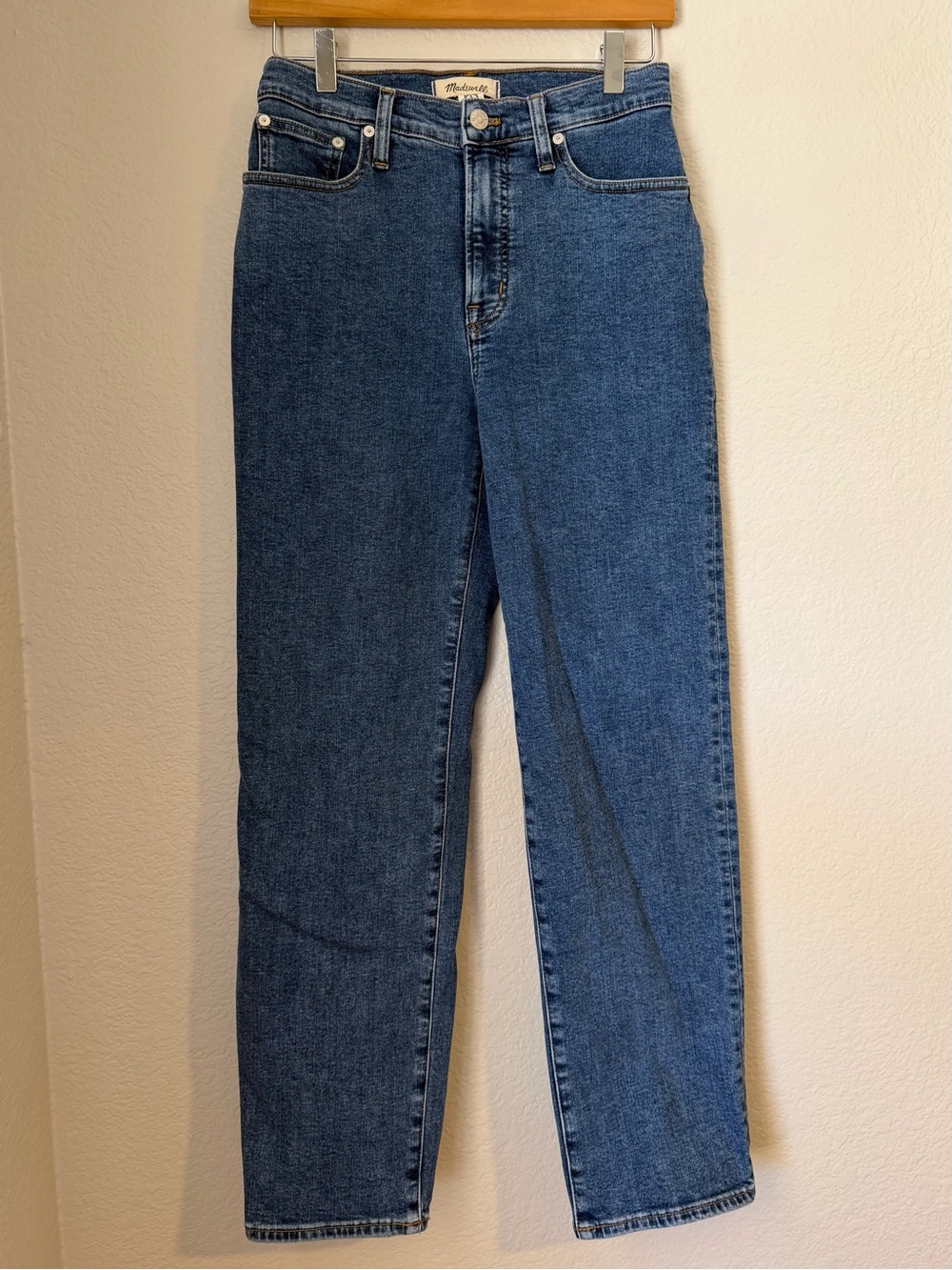 Madewell The Perfect Vintage Straight Jeans Size 26 Medium Blue Wash High Rise